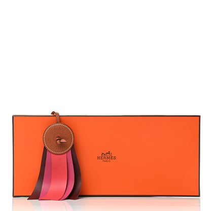 Hermes Vache Hunter Milo Lambskin Paddock Flot Bag Charm Rose Shocking Rouge H Rose Jaipur 4 of 4