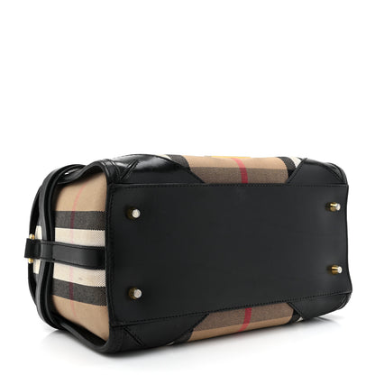 Burberry House Check Bridle Calfskin Medium Alchester Bowling Bag Black 4 of 21