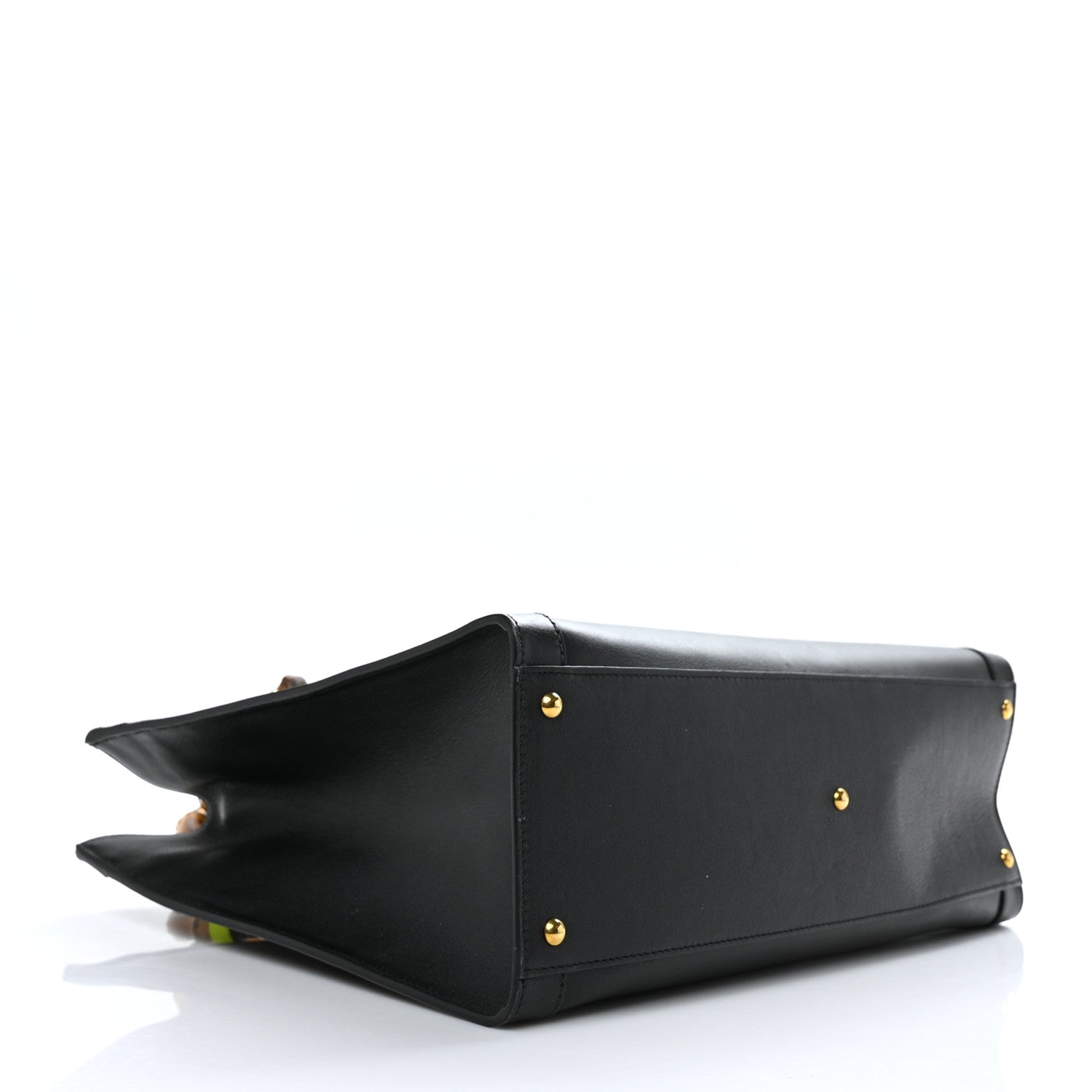 Gucci Calfskin Medium Diana Tote Bag Black Yellow Fluo 4 of 12