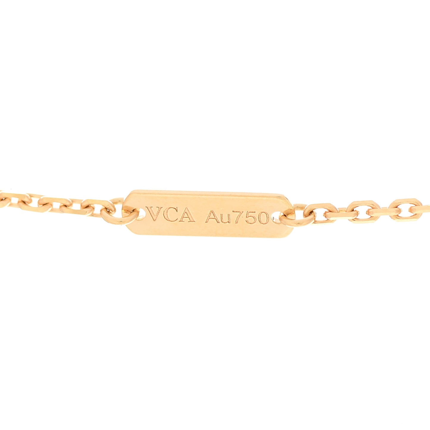 18K Yellow Gold Mother of Pearl Vintage Alhambra Pendant Necklace