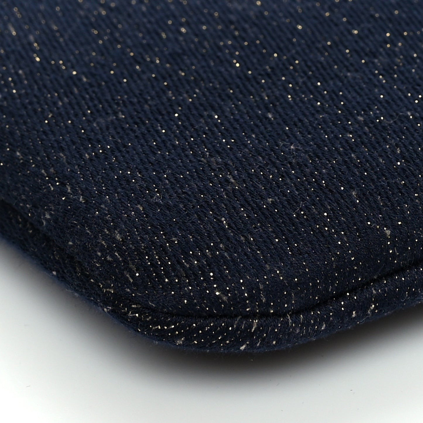 Lurex Canvas Medium Deauville Cosmetic Pouch Navy Blue Gold