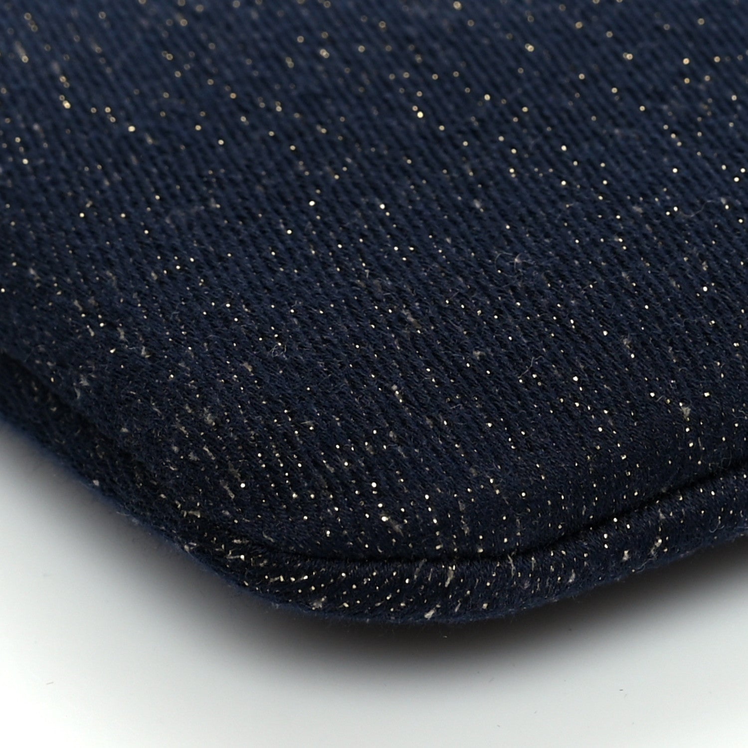 Chanel Lurex Canvas Medium Deauville Cosmetic Pouch Navy Blue Gold 9 of 11