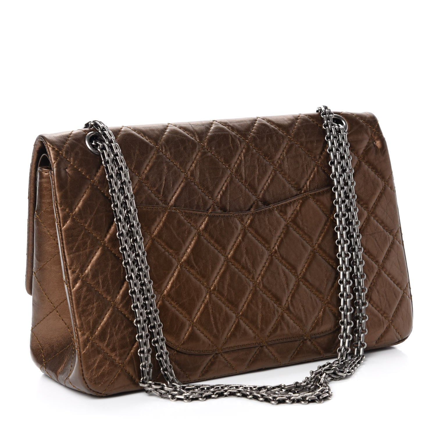 Chanel Metallic Aged Calfskin Quilted 2.55 Reissue 227 Flap Bronze 3 of 11