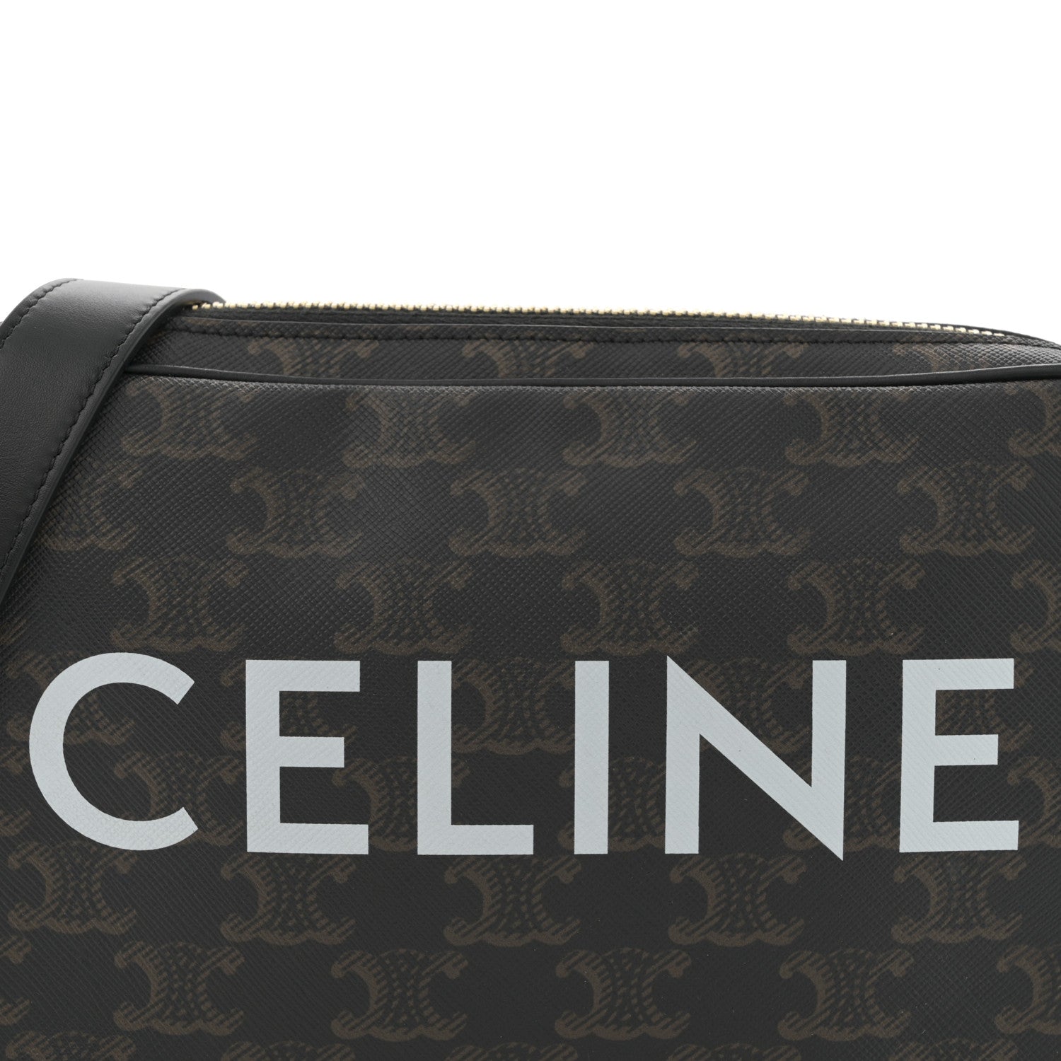 Celine Triomphe Canvas Medium Messenger Bag Black 8 of 10