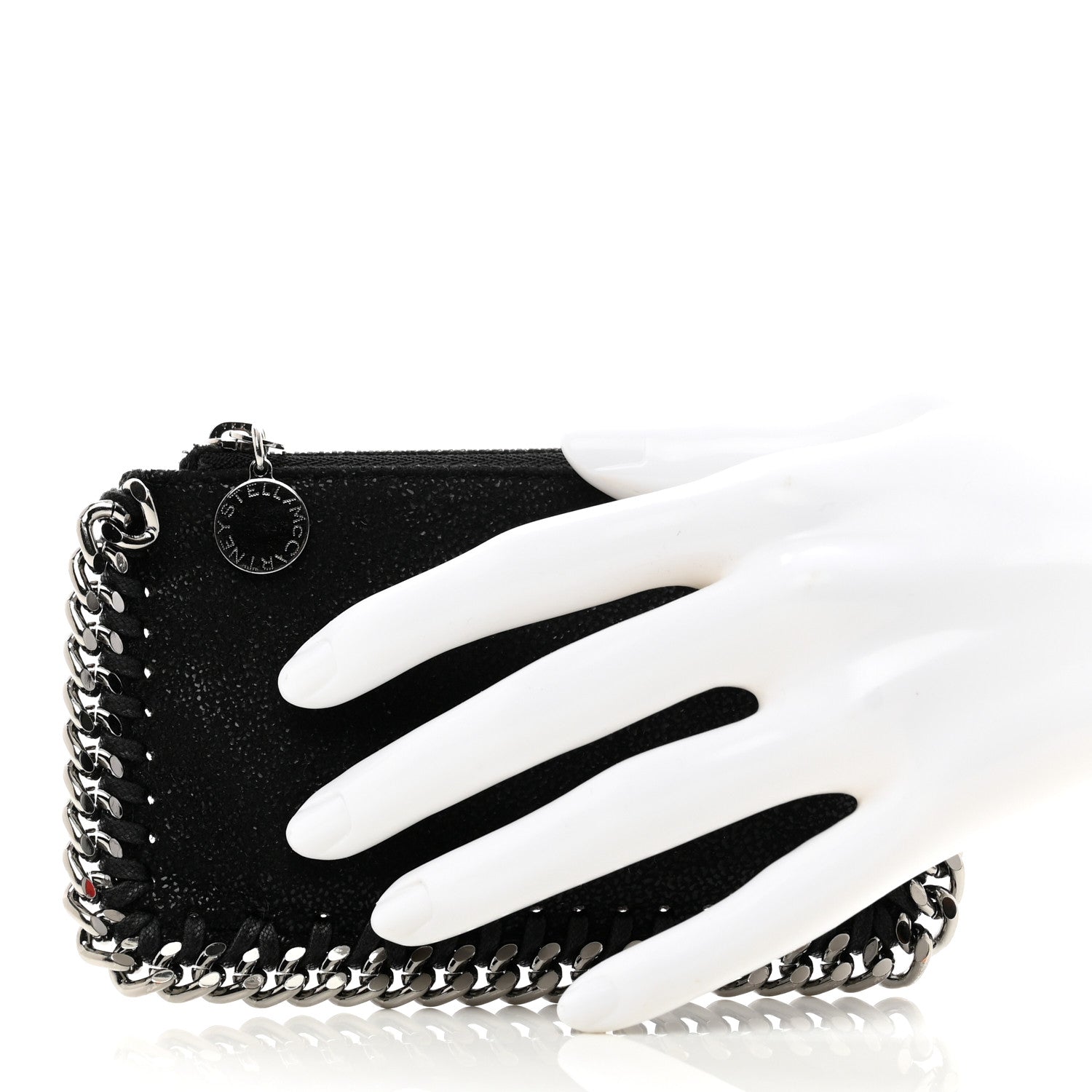 Stella McCartney Shaggy Deer Falabella Zip Card Holder Black 2 of 7