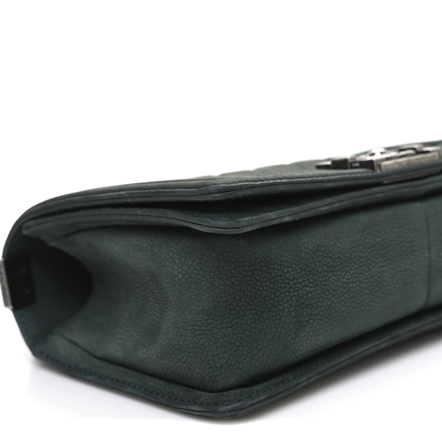 Iridescent Caviar Quilted Medium Boy Flap Dark Green