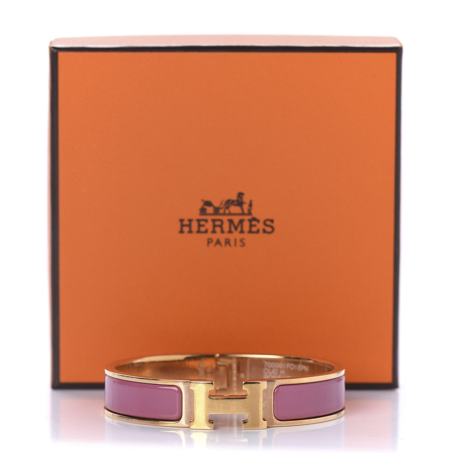 Enamel Narrow Clic Clac H Bracelet PM Rose Velours