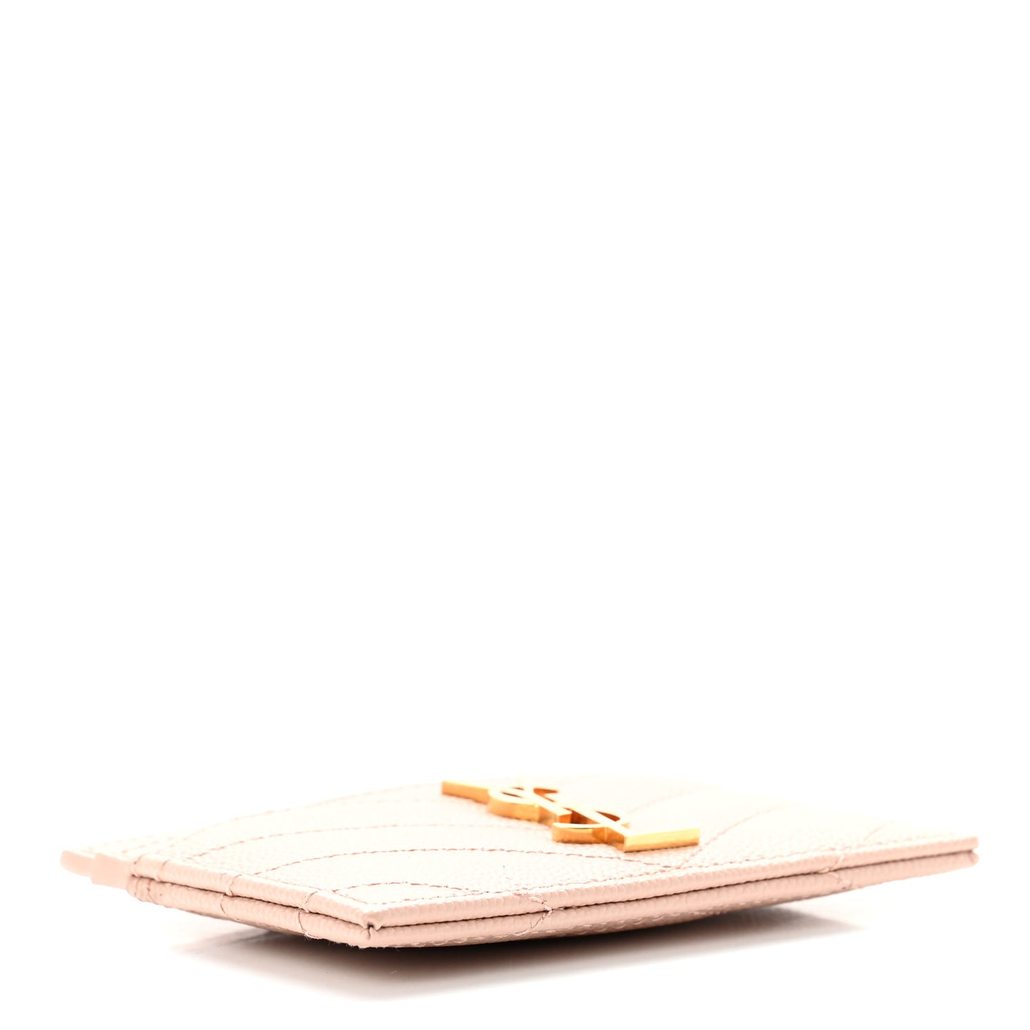 Grain De Poudre Matelasse Chevron Monogram Credit Card Case Nude Powder
