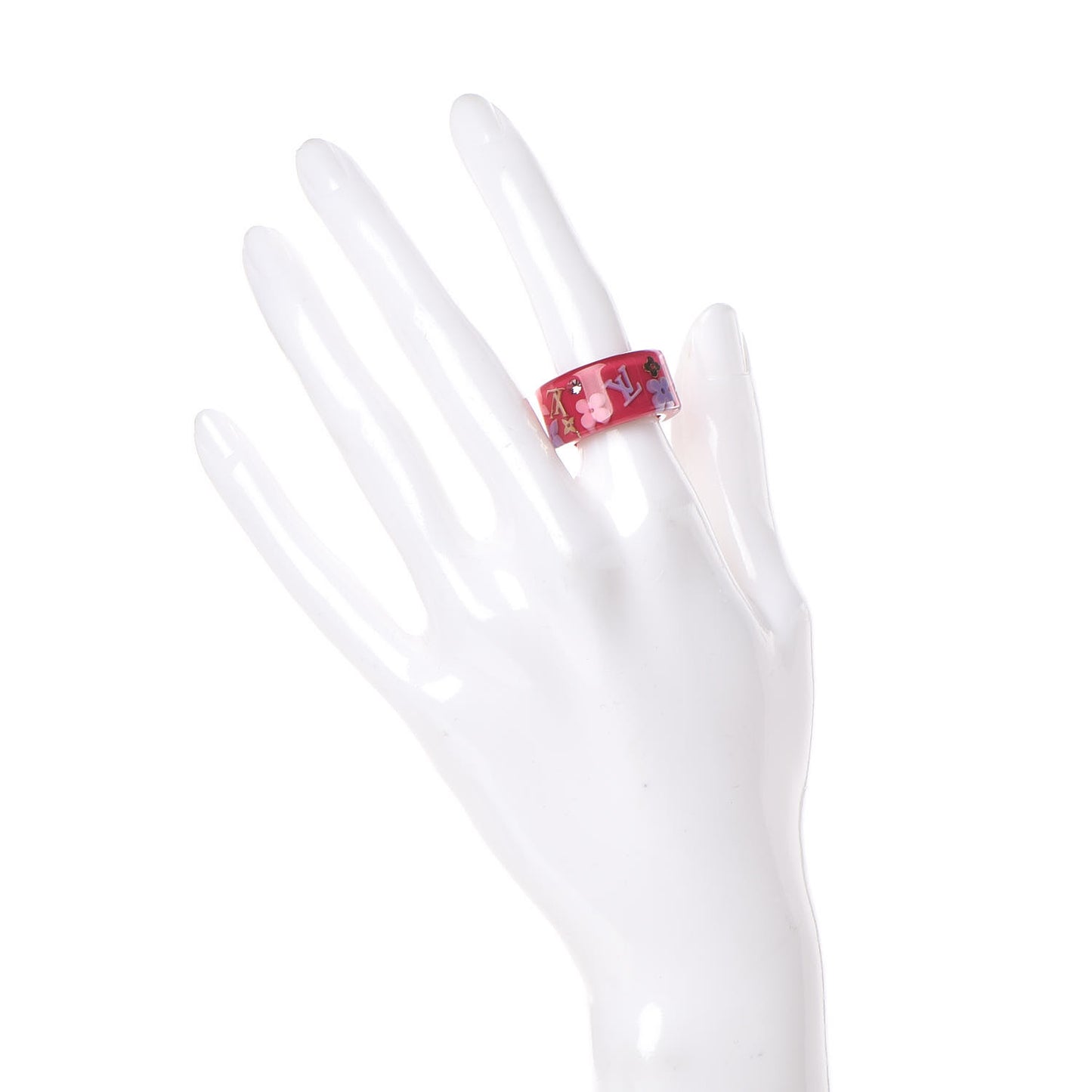 Resin Monogram Farandole Ring S Framboise