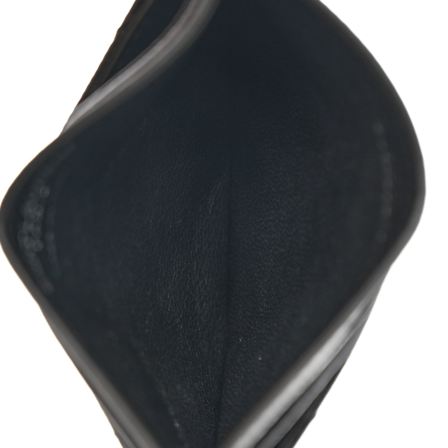 Saint Laurent Grain De Poudre Matelasse Chevron Monochrome Monogram Credit Card Case Black 5 of 7