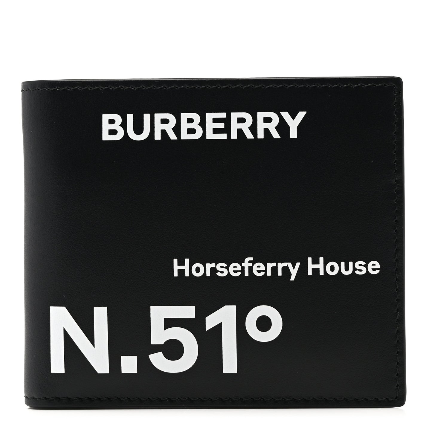 Calfskin Horseferry Coordinates Print Wallet Black
