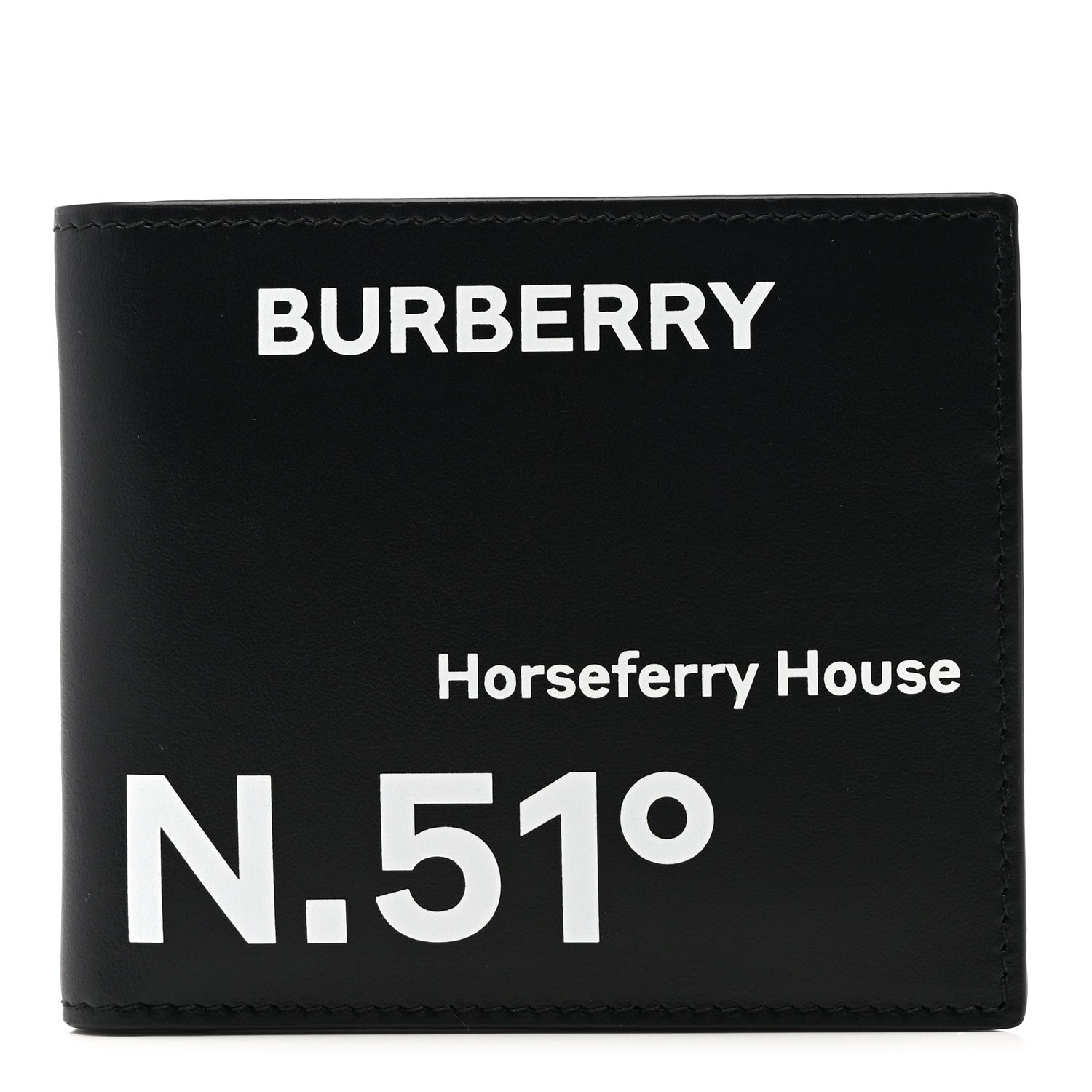 Burberry Calfskin Horseferry Coordinates Print Wallet Black 1 of 6