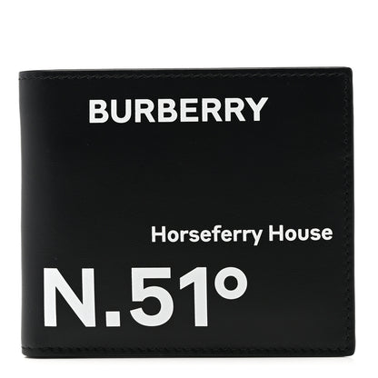Burberry Calfskin Horseferry Coordinates Print Wallet Black 1 of 6