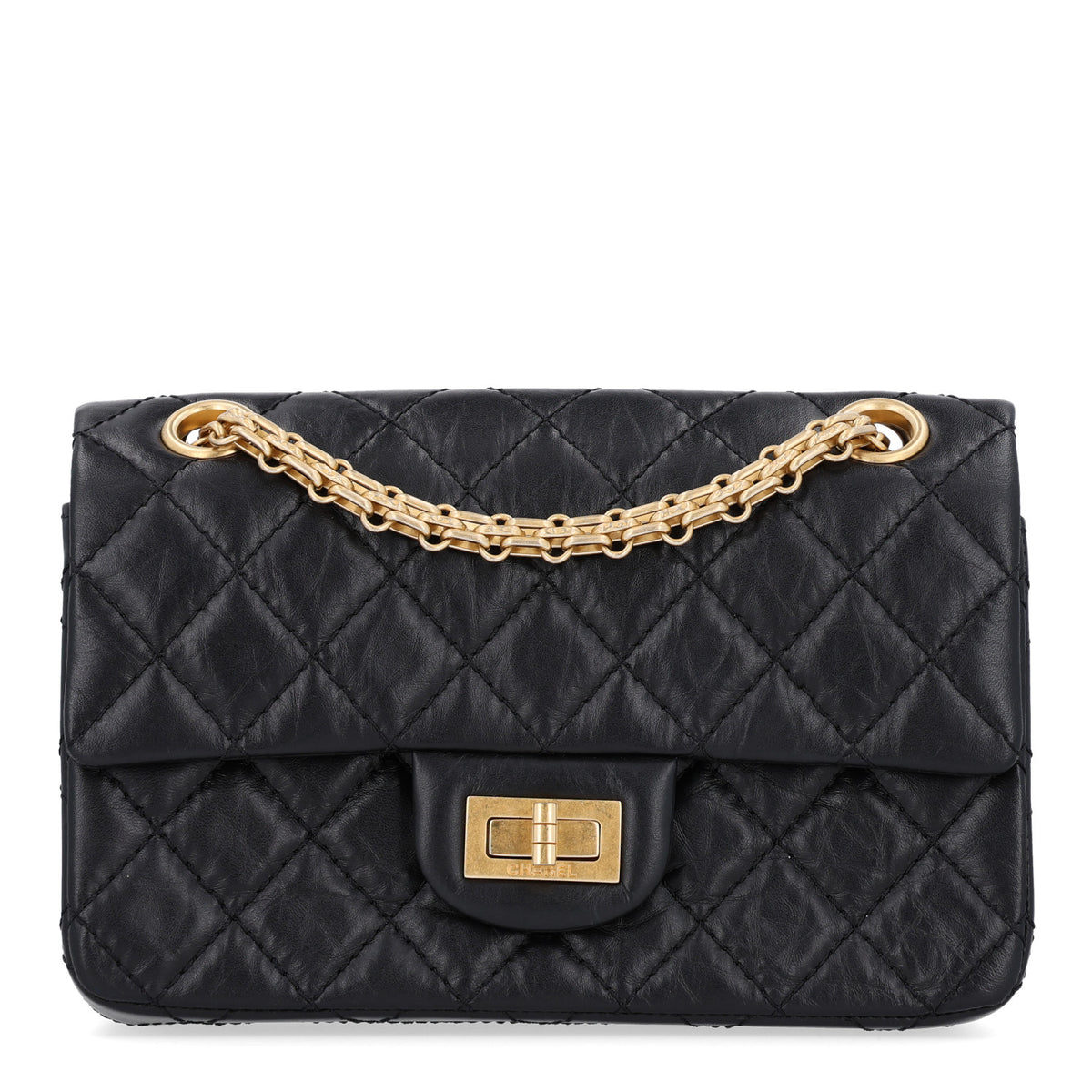 Chanel Aged Calfskin Quilted 2.55 Reissue Mini Flap Black 1 of 10