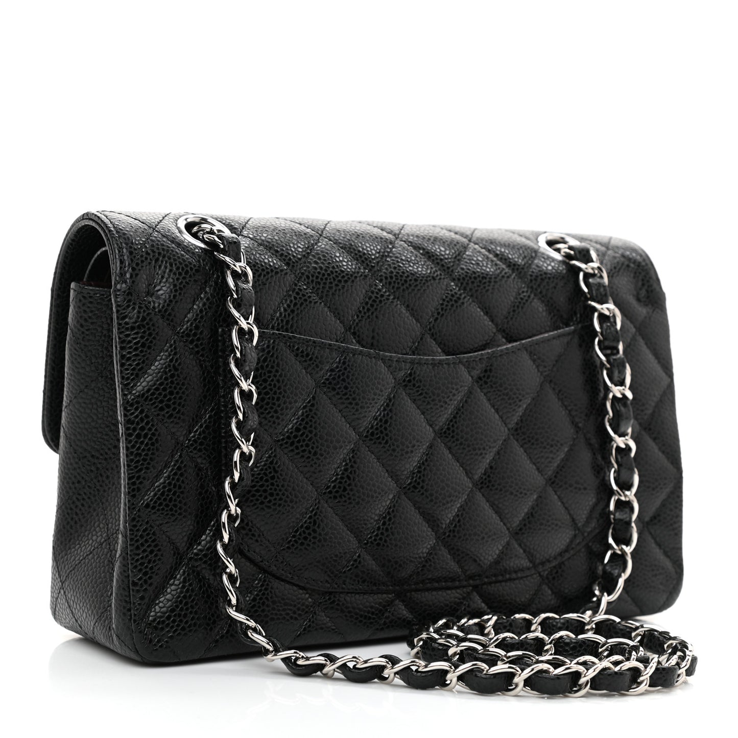 Caviar Quilted Small Double Flap Black