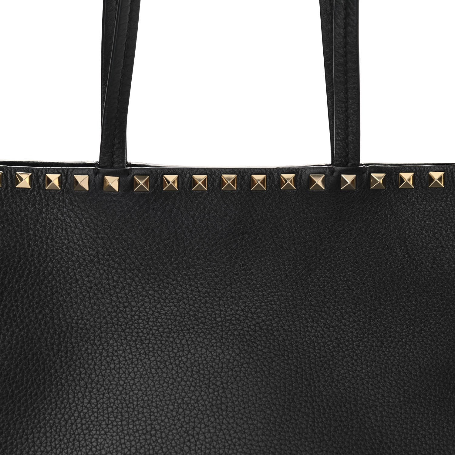 Valentino Garavani Grained Calfskin Small Rockstud Shoulder Tote Black 6 of 10
