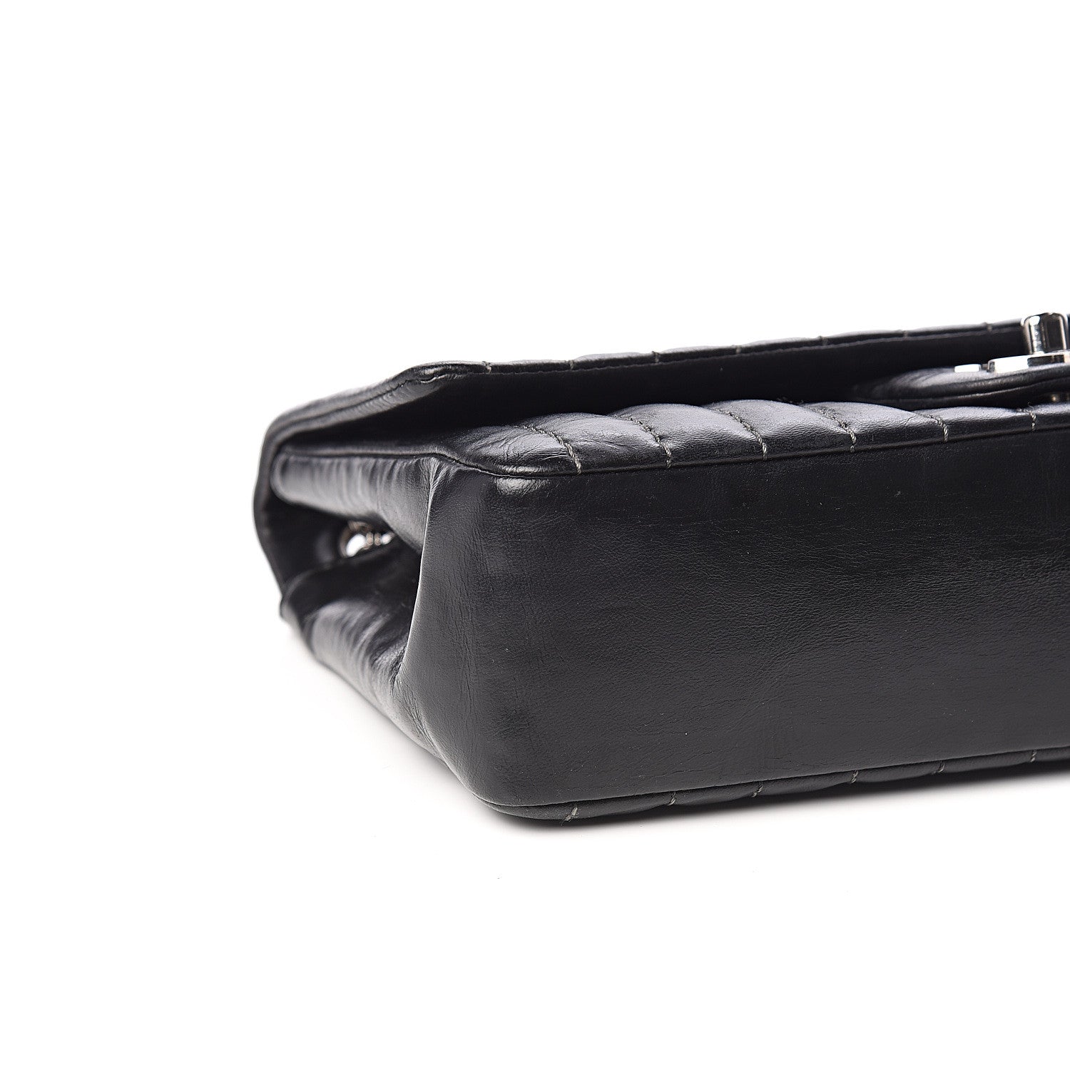 Chanel Lambskin Vertical Quilted Medium Single Flap Black 7 of 9