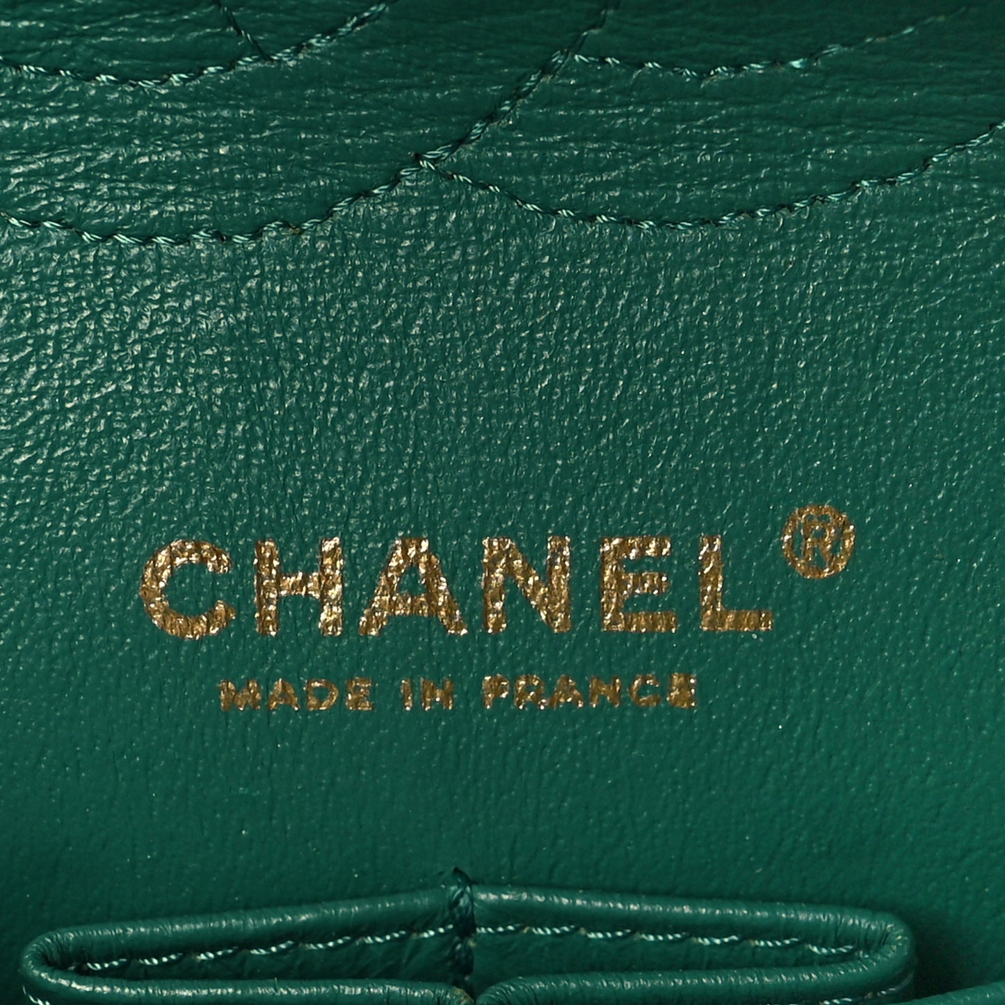 Lambskin Quilted Medium Double Flap Green