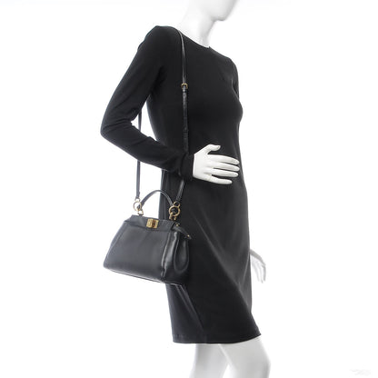 Fendi Nappa Mini Peekaboo Iconic Satchel Black 2 of 9