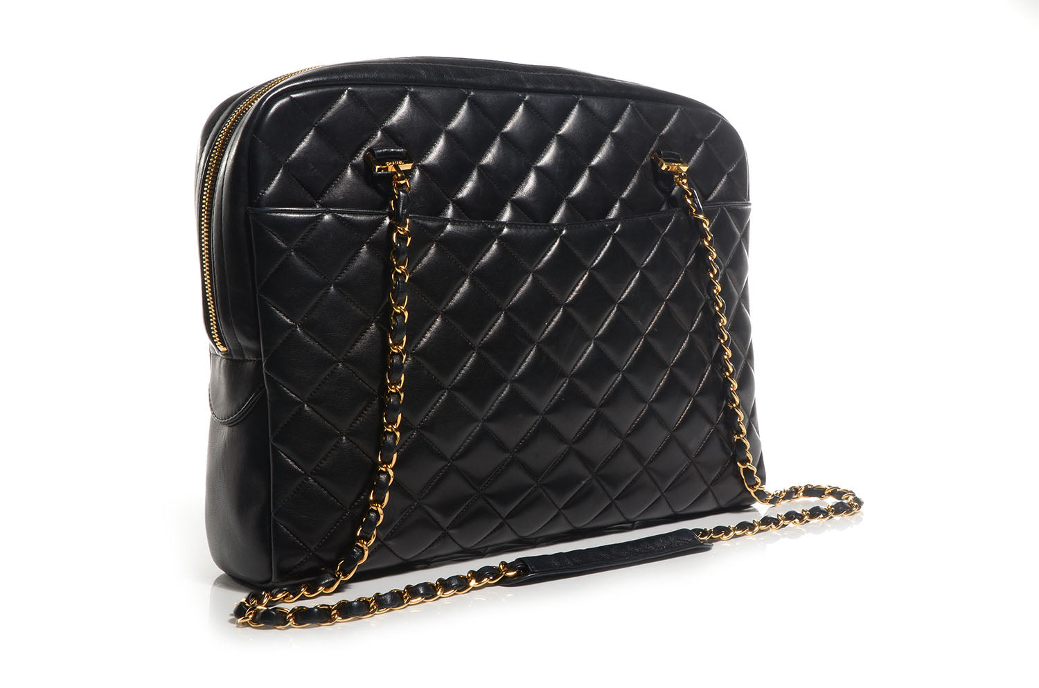 Chanel Lambskin Quilted Shoulder Bag Black 3 of 8