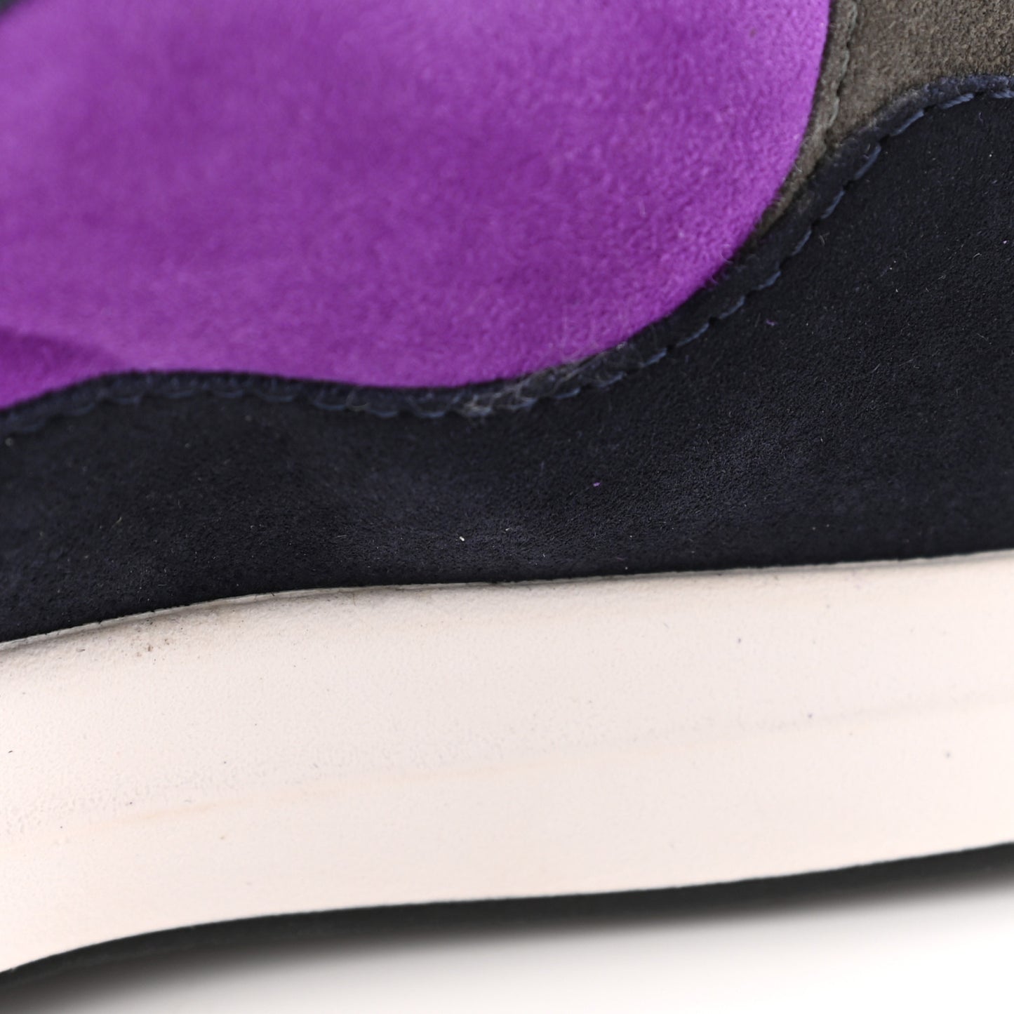 Suede Calfskin CC Sneakers 40 Purple Navy Black