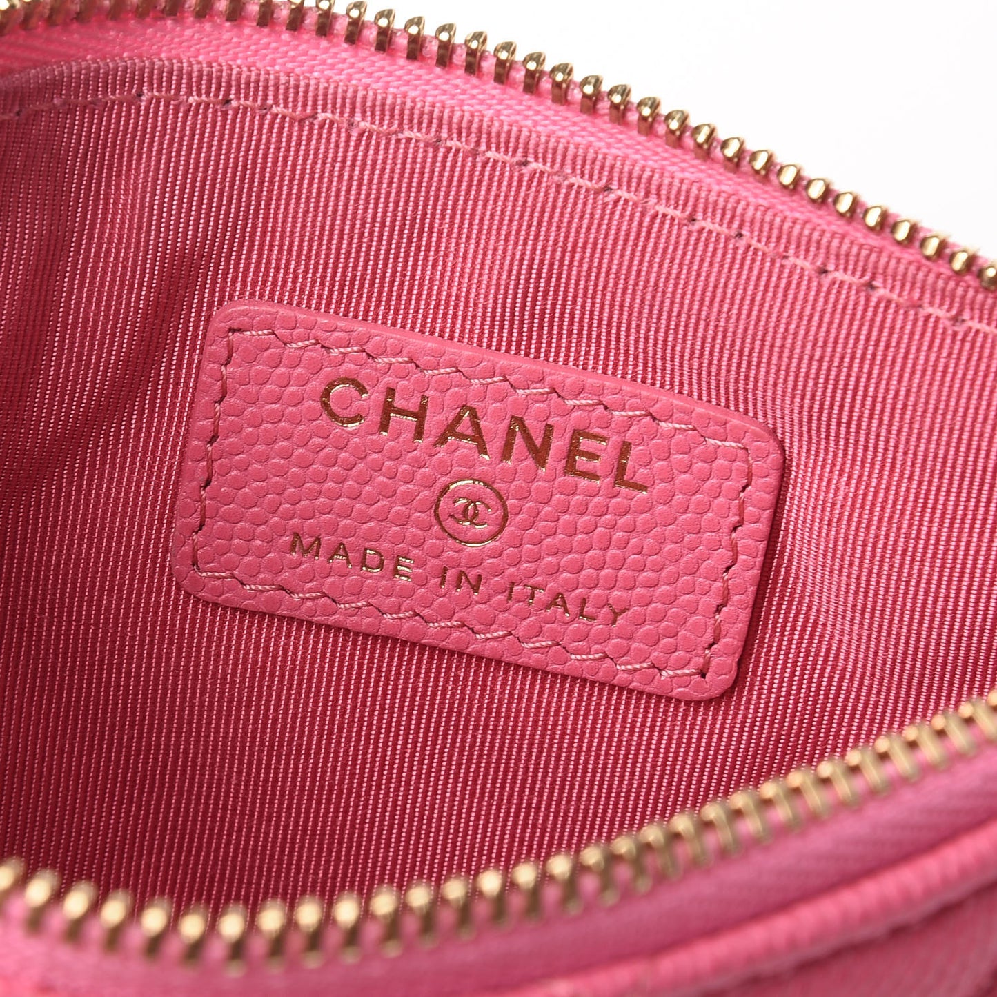 Caviar Quilted Small Cosmetic Case Pink