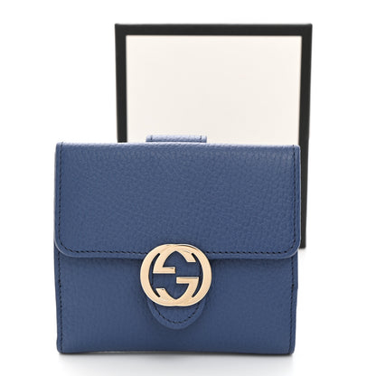 Gucci Dollar Calfskin Interlocking G French Wallet Caspian 9 of 9