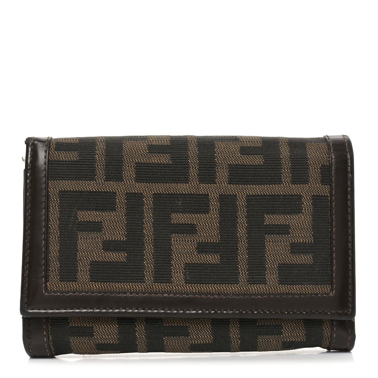 Fendi Zucca Compact Wallet Tobacco 1 of 9