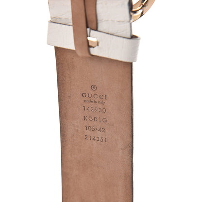 Gucci GG Plus Monogram Calfskin Interlocking G 40mm Belt 105 42 White 5 of 5