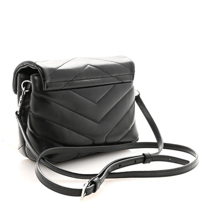 Saint Laurent Calfskin Y Quilted Monogram Toy Loulou Crossbody Bag Black 3 of 9