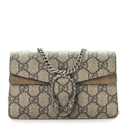 Gucci GG Supreme Monogram Super Mini Dionysus Shoulder Bag Taupe 1 of 8