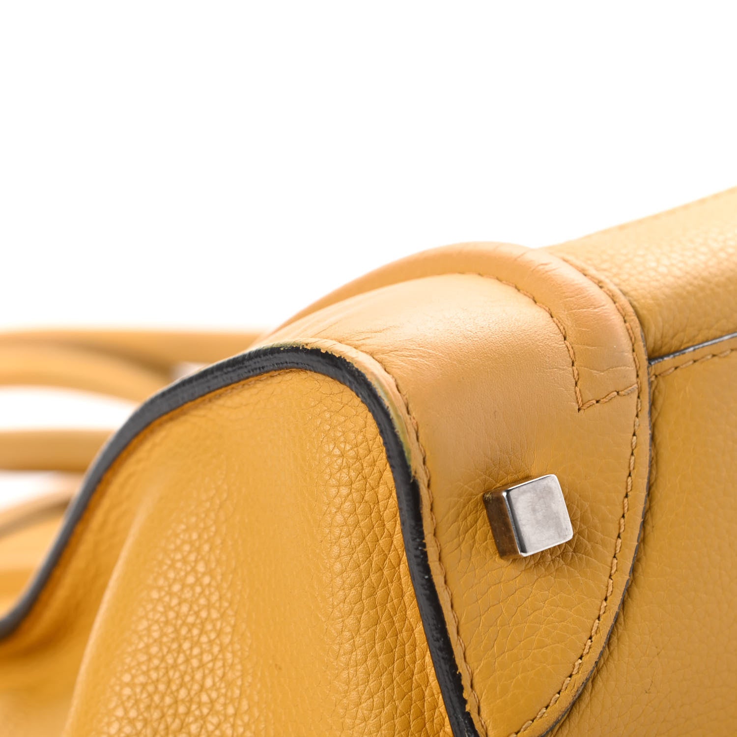 Celine Drummed Calfskin Mini Luggage Ocre 9 of 17