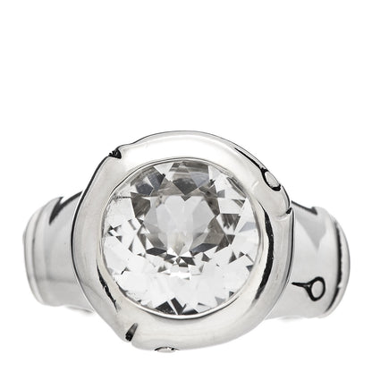 John Hardy Sterling Silver White Topaz Bamboo Ring 54 7 1 of 6