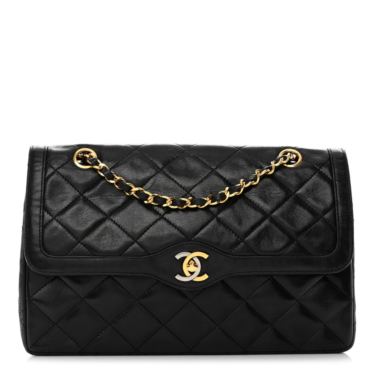 Chanel Lambskin Quilted Medium Single Flap Black 1 of 20