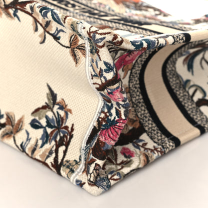 Christian Dior Canvas Embroidered Small Jardin D'Hiver Book Tote Latte Multicolor 8 of 8