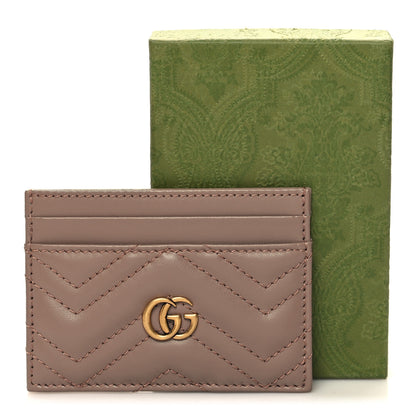 Gucci Calfskin Matelasse GG Marmont Card Holder Porcelain Rose 3 of 7