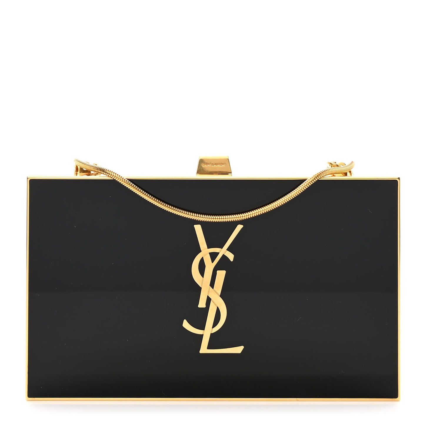 Plexiglass Monogram Minaudiere Tuxedo Box Clutch Black