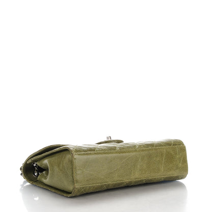 Chanel Crumpled Grained Calfskin Medium CC Crave Flap Green 4 of 10