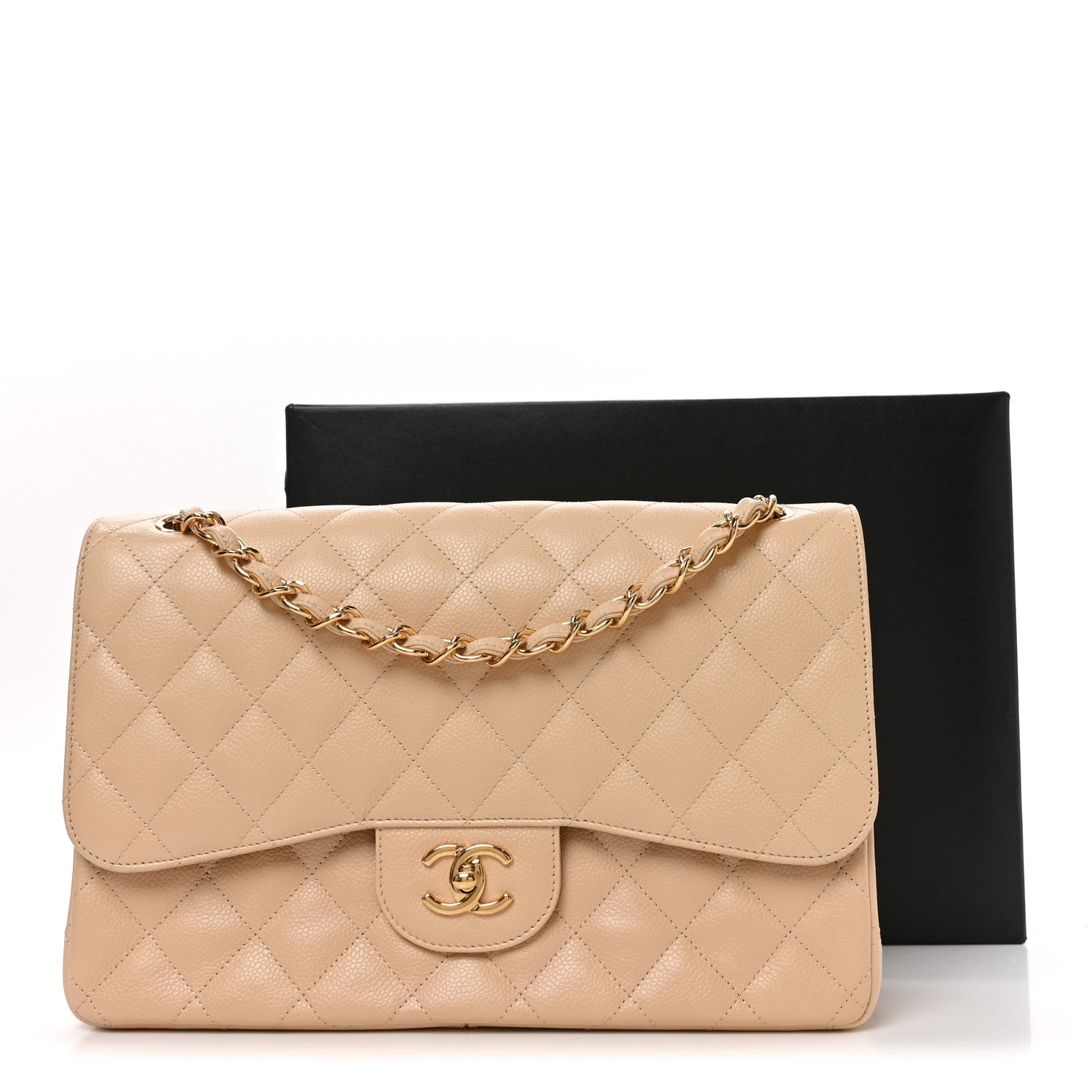 Chanel Caviar Quilted Jumbo Double Flap Beige Clair 11 of 11