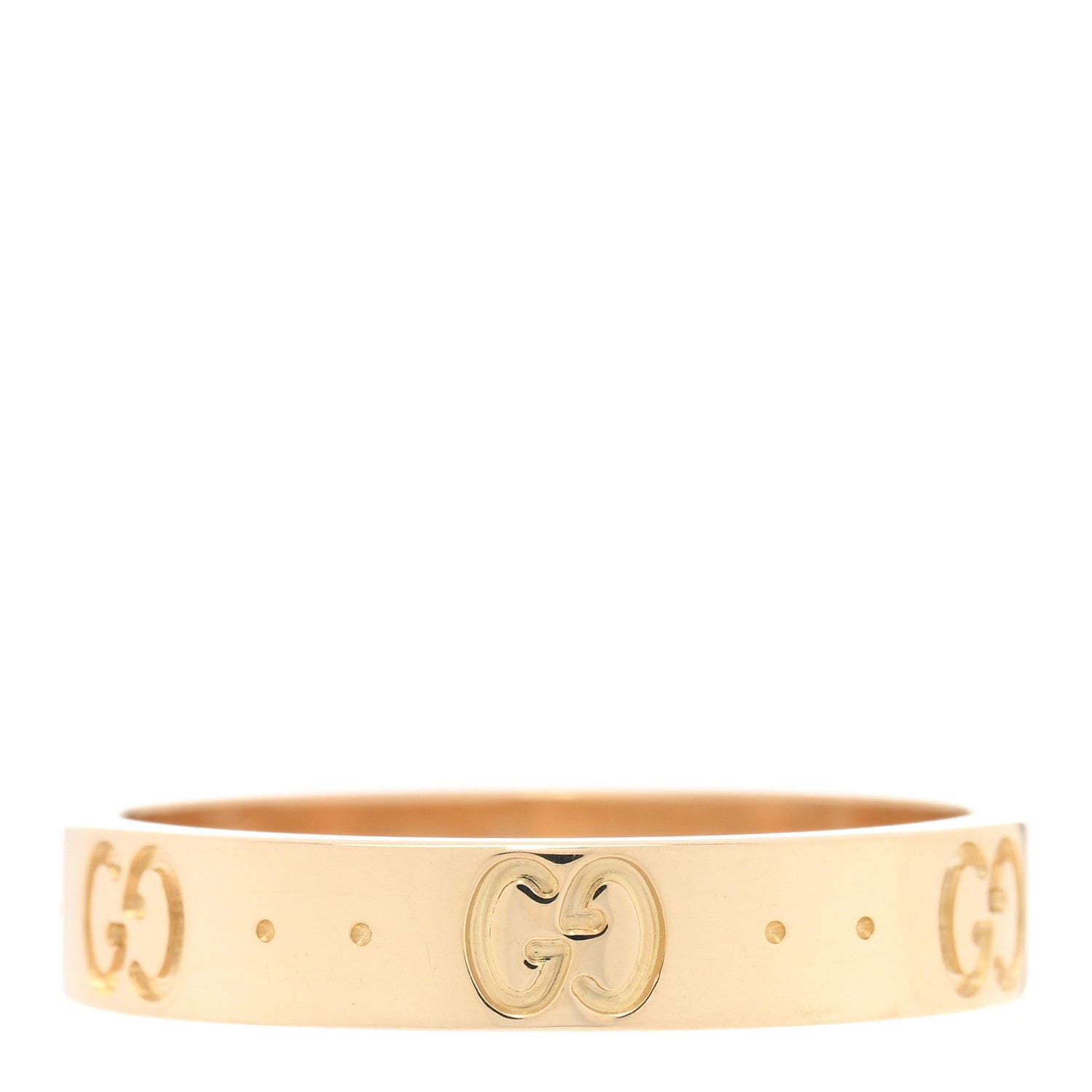 Gucci 18K Yellow Gold 4mm Icon Thin Band Ring 58 8.25 1 of 4
