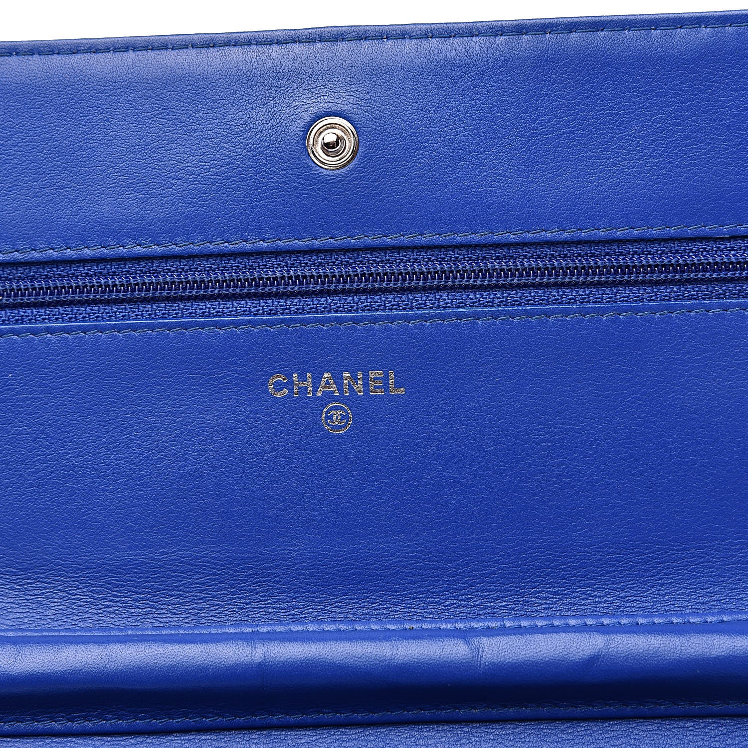 Chanel Patent Quilted Wallet On Chain WOC Dark Blue 12 of 12