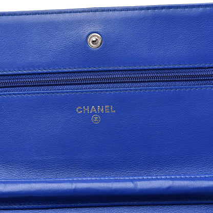 Chanel Patent Quilted Wallet On Chain WOC Dark Blue 12 of 12