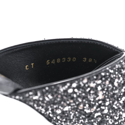 Saint Laurent Glitter LouLou 70 Mule Sandals 38.5 Black Gold 10 of 10