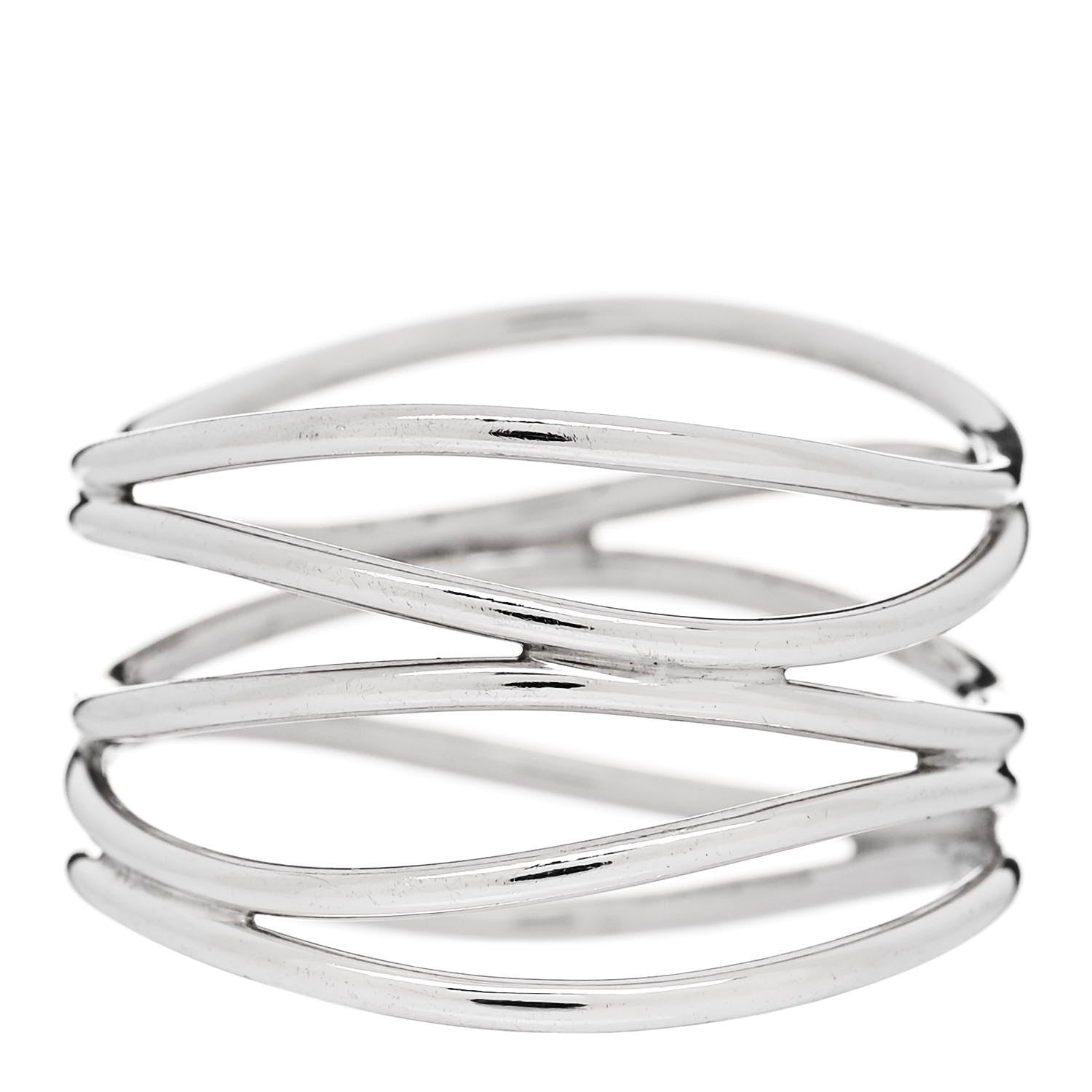 Tiffany Sterling Silver Elsa Peretti 5 Row Wave Ring 61 9.5 3 of 4