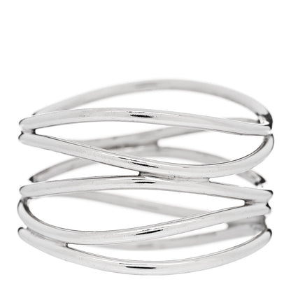 Tiffany Sterling Silver Elsa Peretti 5 Row Wave Ring 61 9.5 3 of 4