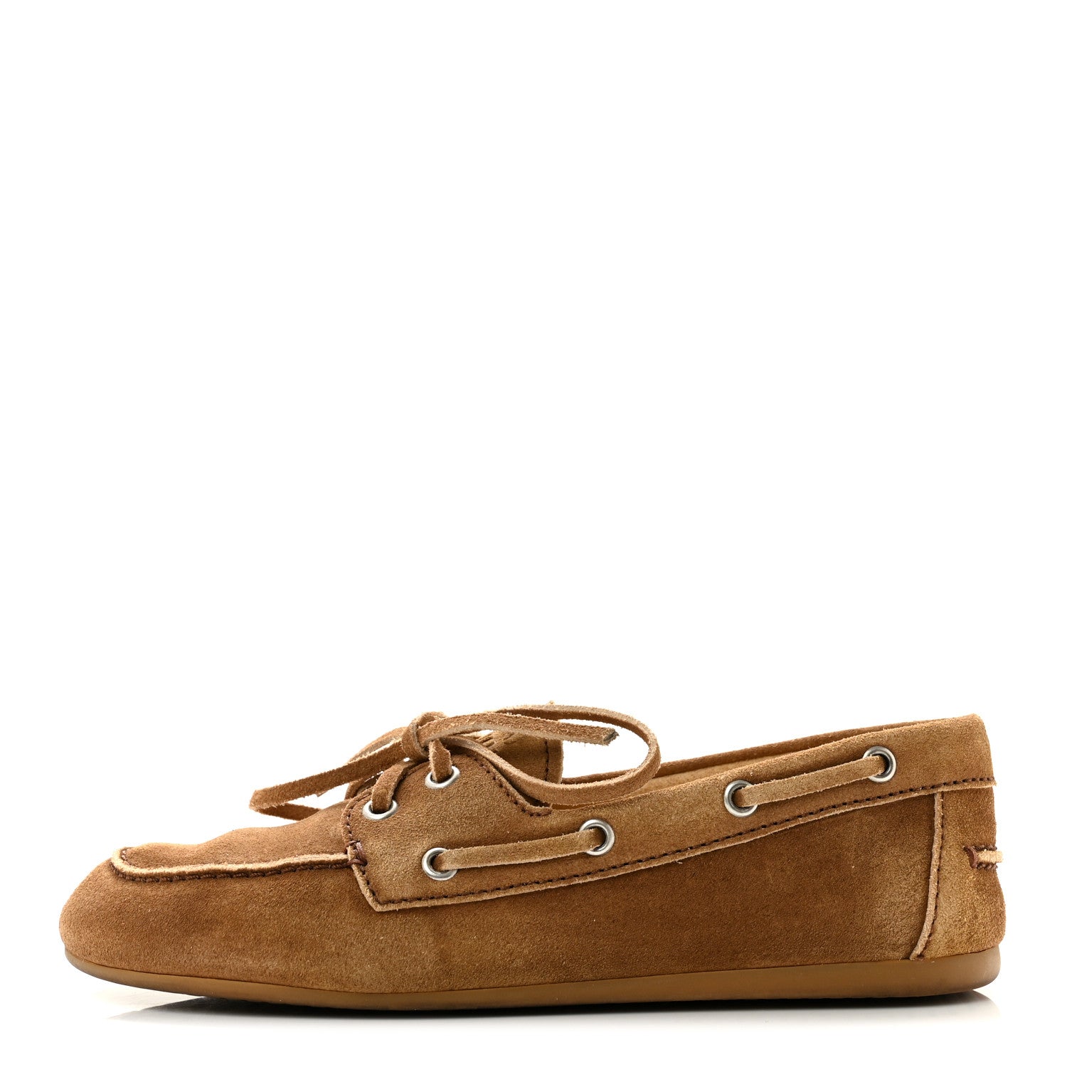 Miu Miu Faded Suede Deck Loafers 36.5 Cinnamon 1 of 9