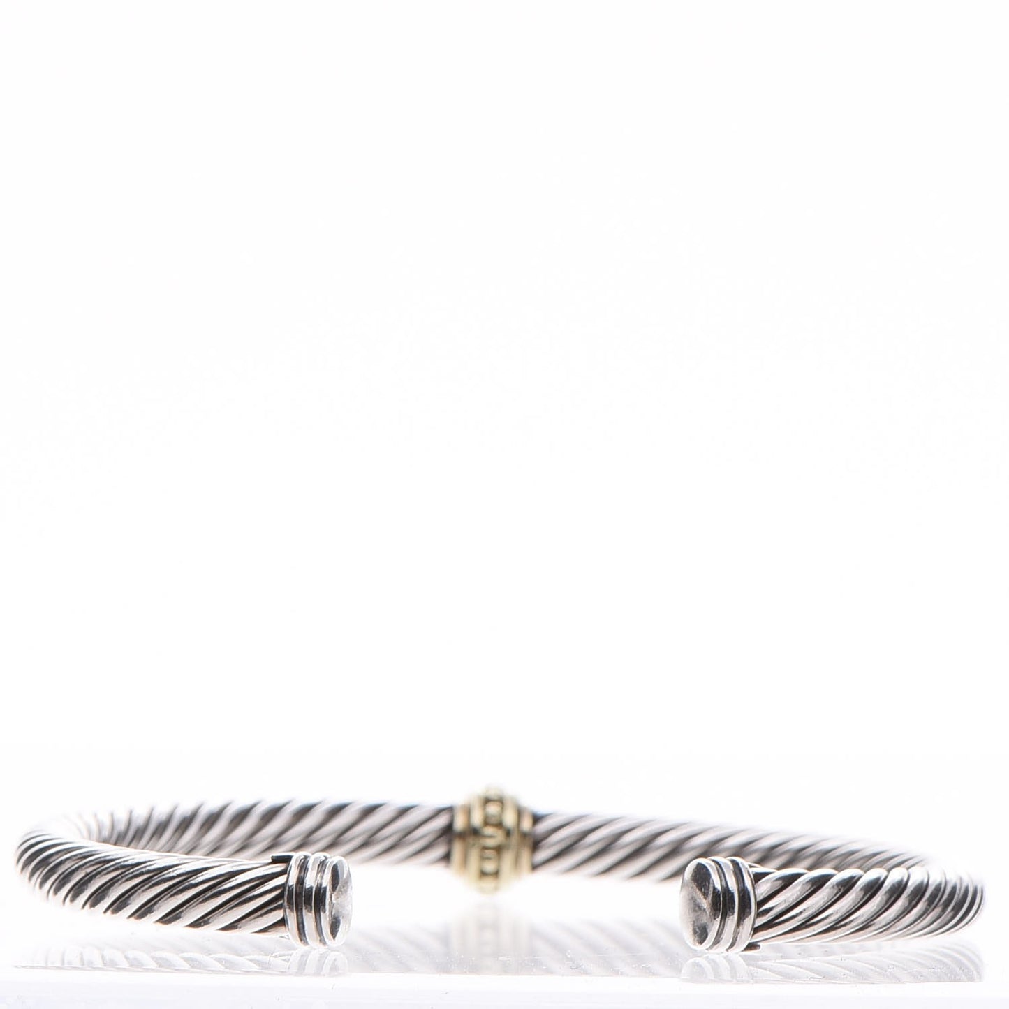 Sterling Silver 14K Yellow Gold 5mm Cable Classics Single Station Bracelet