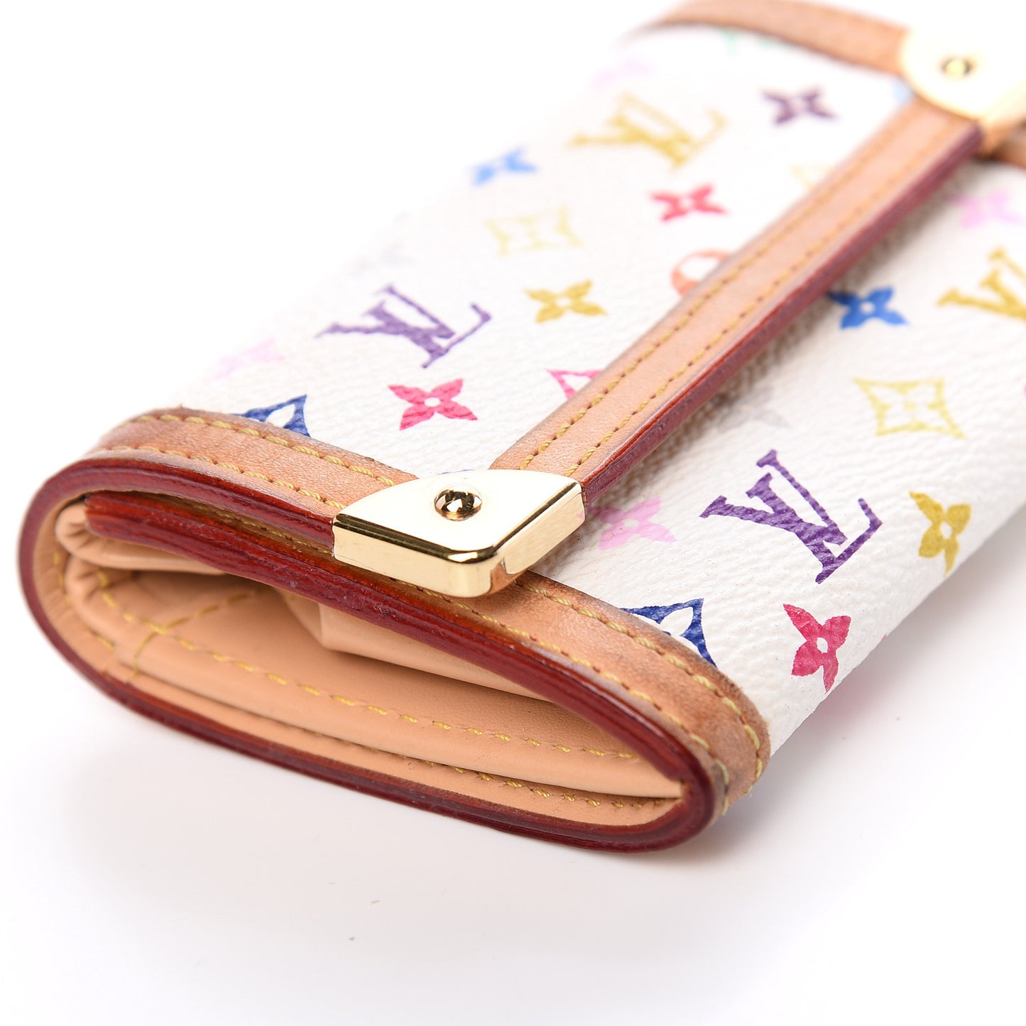 Monogram Multicolor Porte-Monnaie Plat Coin Purse White