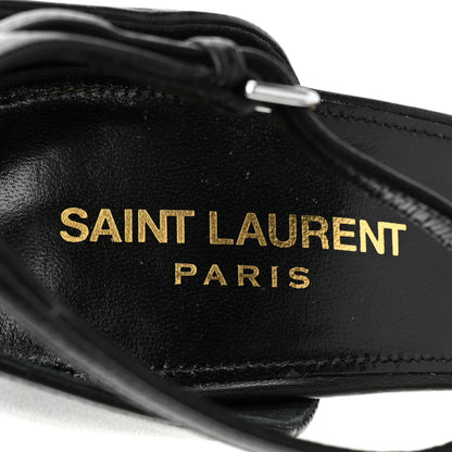 Saint Laurent Calfskin Opyum 110 Sandals 38.5 Black Silver 6 of 8