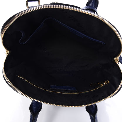 Burberry Heritage Grain Small Orchard Bowling Bag Navy Blue 6 of 9